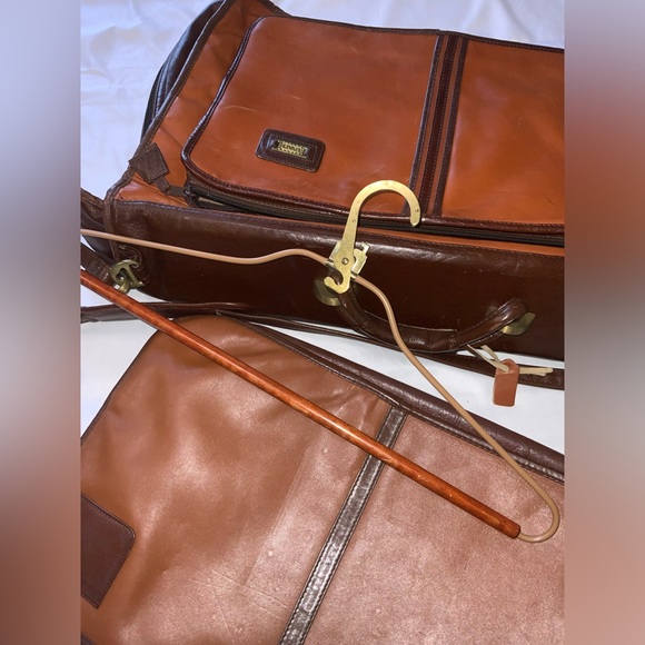 LAND Vintage Leather Garment Bag Luggage +small case - Picture 3 of 17